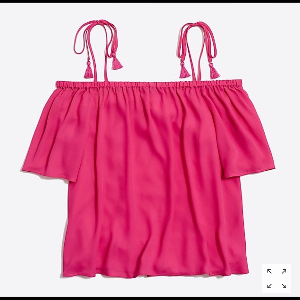 J.Crew tie cold-shoulder top